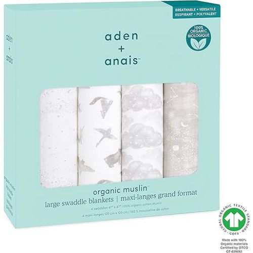 aden + anais Swaddles, 100% Organic Cotton Blankets