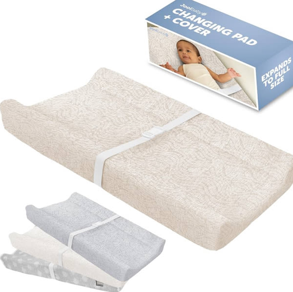 Amazon.com: Jool Baby Serenity Soft Changing Pad + Washable Cover, Non-Slip - Fits Standard Changing Tables & Dressers (Cloud Pattern, Gray)