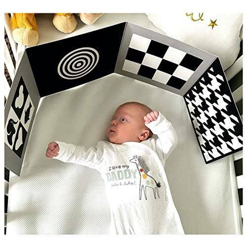 Samuel Sensory Baby Sensory & Development Fold Out Boards, Black and White, Simple Geometric Shapes, Made from 700GSM Card, Stands Independently.