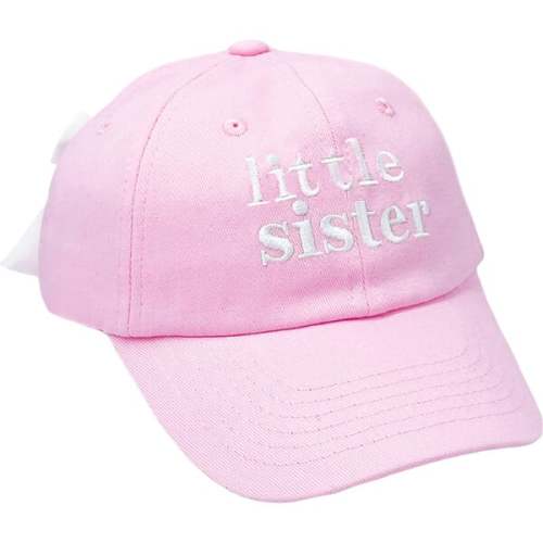 Little Sister Bow Baseball Hat, Pink - Bits & Bows | Maisonette