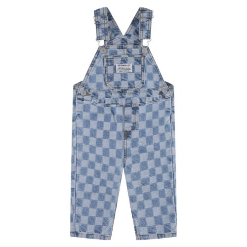 Check Textured Denim Overalls, 12M
