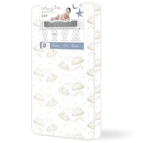 Dream On Me Twilight 5” 88 Coil Inner Spring Crib And Toddler Mattress, Greenguard Gold Certified, 10 Year Limited Warranty, Waterproof Vinyl Cover, Made In The U.S.A, Support And Comfort
