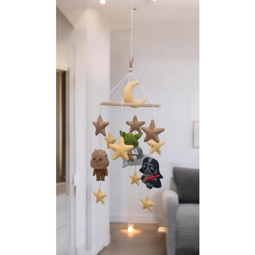 Baby mobile ,star characters mobile, galactic wars mobile , space defenders baby mobile , star , star boy baby mobile