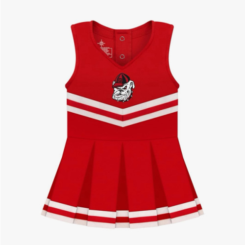 College Baby NCAA Officially Licensed Cheerleader Bodysuit Dress - Team Logo, Multiple Colors, for Baby Girls - (0-24 Months)