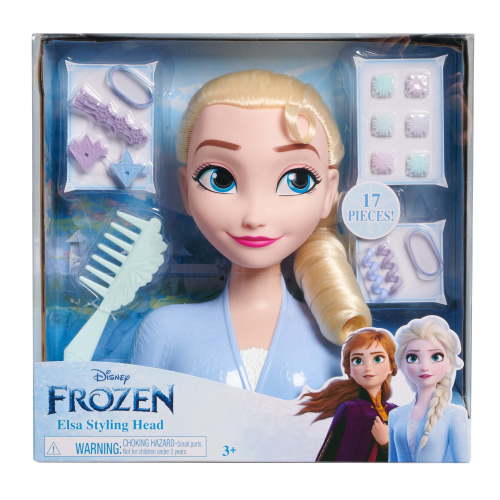 Disney Frozen Elsa Styling Head, Blonde Hair, 17 Pieces including Accessories