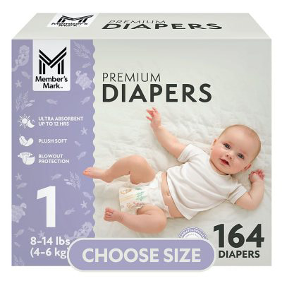 Member's Mark Premium Baby Diapers, Sizes Newborn - 8 - Samsclub.com