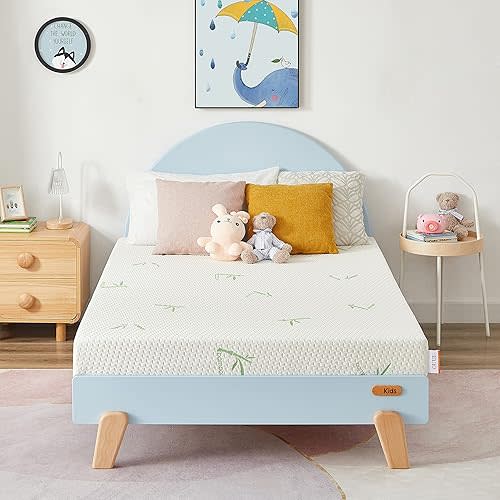 Twin Mattress, 6 Inch Memory Foam Mattress in a Box for Kids with Breathable Bamboo Cover, Medium Firm Gel Mattress for Bunk Bed, Trundle Bed, CertiPUR-US Certified