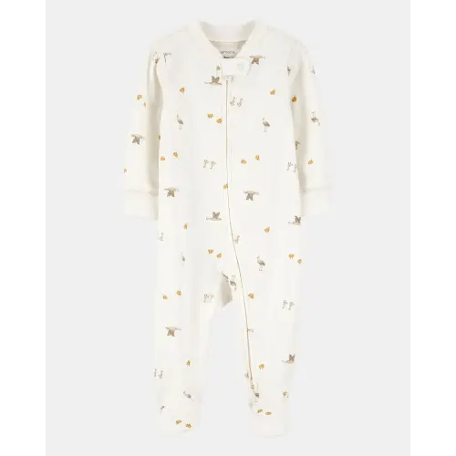 Baby Mini Bird Print 2-Way Zip Cotton Sleep & Play Pajamas | Carter's
