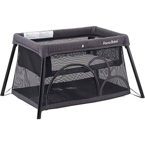 Pamo babe Mini Crib, Travel Crib for Baby Lightweight Baby Playpen, Portable Playard with Bassinet and Mattress