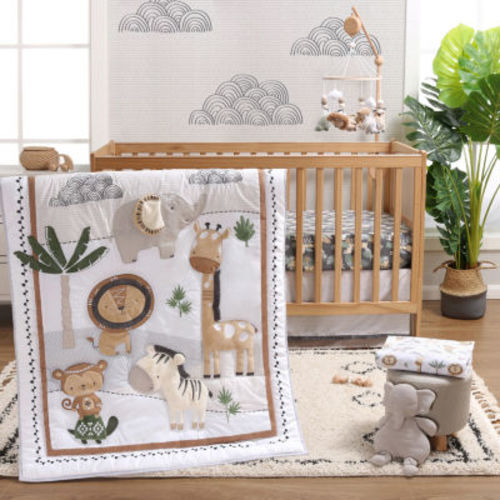 The Peanutshell Organic Sarari Serenity 4-pc. Crib Bedding Set
