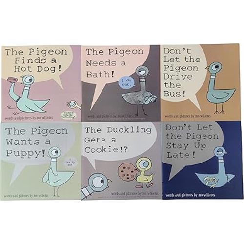 7PCS Mo Willems Pigeon Books Set Paperback, Don't Let The Pigeon Series 7 Books Collection Gift for Kindergarten Children Boy Girl