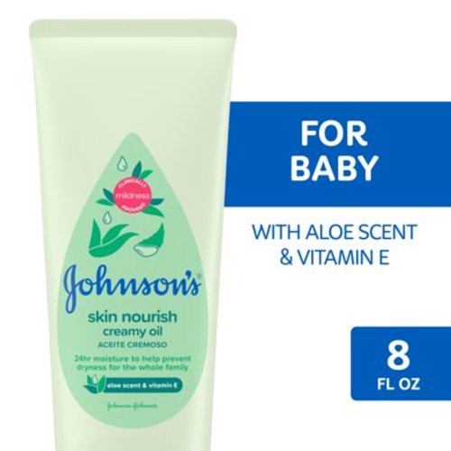 Johnson's Baby Creamy Oil Lotion with Aloe & Vitamin E, 8 oz