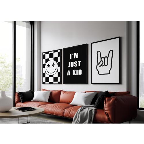Pop Punk & Rock Inspired Wall Art – 3-Print Set for Kids and Adults