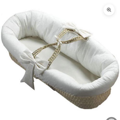 Eyelet Fitted Baby Moses Basket
