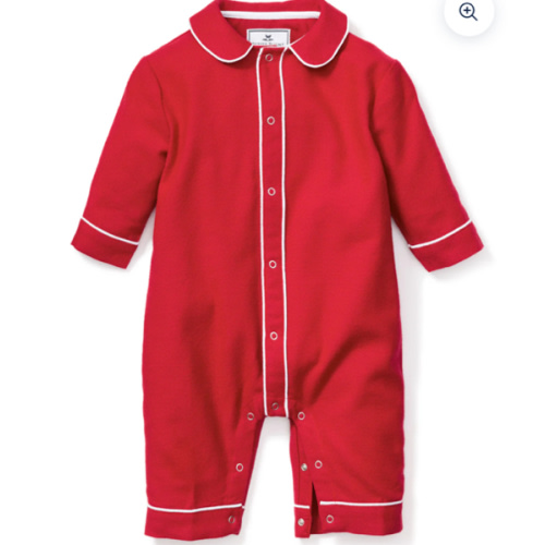 Baby's Flannel Cambridge Romper in Red