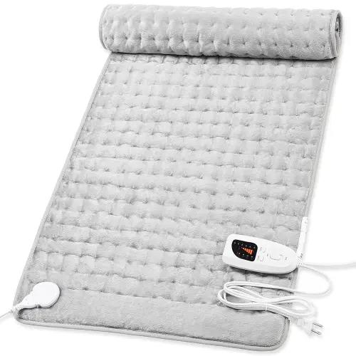 Heating Pad,Electric Heating Pads for Back,Hot Heated Pad for Abdomen,Shoulder,Knee,Multiple Temp and Auto Shut Off(Light Gray, 40''×20')