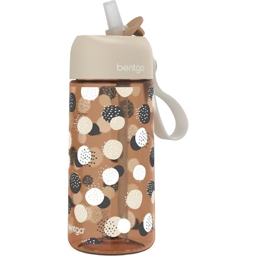 Bentgo Kids Water Bottle (Whimsy & Wonder Collection) - Leak-Proof Durable Tritan 15 oz. Cup for Kids/Toddlers 3+; Flip-Up Safe-Sip Straw for School, Sports, Daycare, Camp & More (Spots & Dots)
