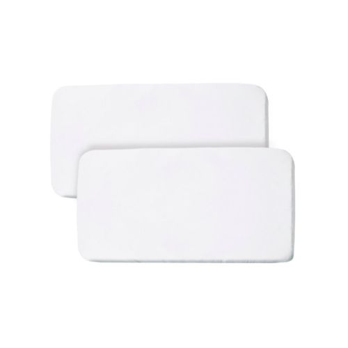 BreathableBaby All-in-One Fitted Sheet & Waterproof Cover, For 33" x 15" Bassinet Mattress (2-Pack), White