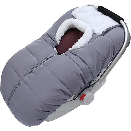 Fairy Baby Winter Car Seat Cover for Babies Carseat– Waterproof, Warm Car Seat Cover Baby – Universal Winter Cover for Back Seat, Infant Car Seat & Baby Carseat (Grey)
