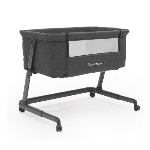 Pamo Babe Unisex Infant Bedside Sleeper Bassinet with Wheels and Folding Frame for Newborn (Grey)