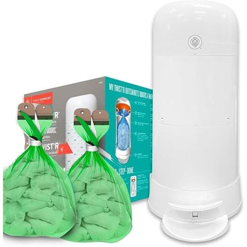 Prince Lionheart My Twist’R Diaper Pail with Refill Bags Included - Hands Free Patented Design Completely Eliminates Odors - Easy to Use, Customize to Match Nursery