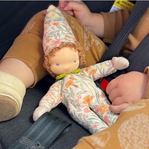 Handmade Organic Cotton Soft Doll | Floral Muslin