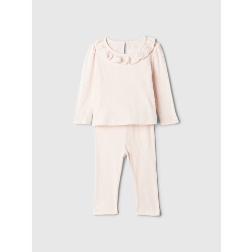 Baby Rib Outfit Set in barely pink, size: 3-6 M