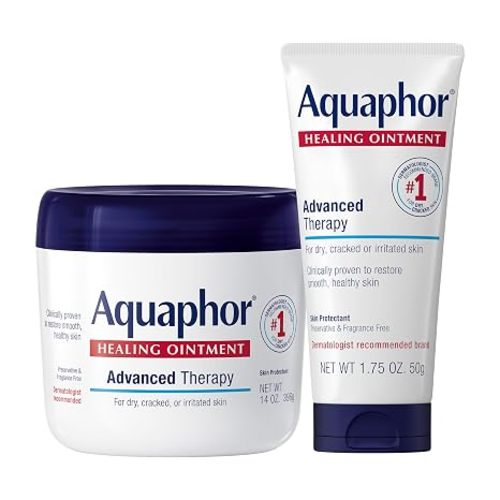 Aquaphor Healing Ointment, Advanced Therapy Skin Protectant, Multi-Purpose Healing Ointment and Body Moisturizer, For Dry, Cracked Skin, Minor Cuts and Burns, 14 Oz Jar