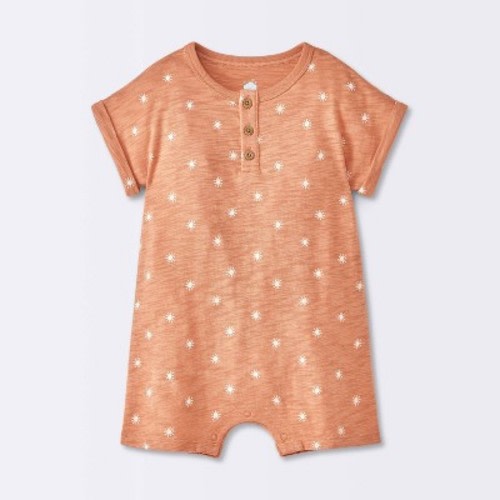 Baby Boys' Printed Romper - Cloud Island™ Tan 0-3M