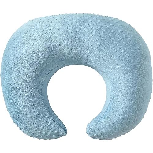 ESEN Plus Size Nursing Pillow and Body Positioner for Breast Feeding and Bottle Feeding, Ultra Soft Baby Breastfeeding Pillows with Removable Nursing Pillow Cover for Mom and Baby (Blue)