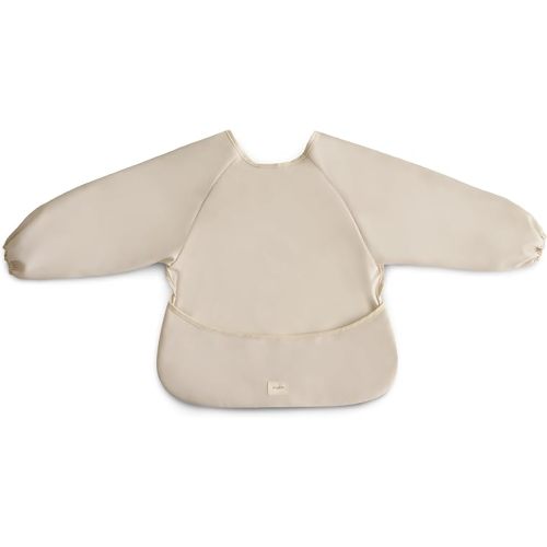 mushie Long Sleeve Baby Bib | Mess Free & Waterproof Fabric for Toddlers | Adjustable Fit for Ages 6-24 Months