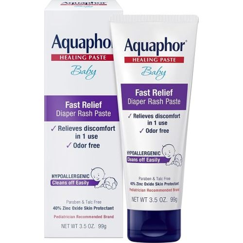 Aquaphor Baby Diaper Rash Paste - For Serious Diaper Rash and Flare-ups - 3.5 Oz. Tube