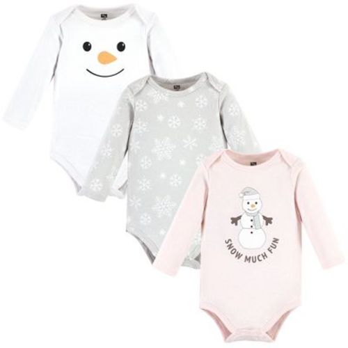 Hudson Baby Infant Girl Cotton Long-sleeve Bodysuits, Snow Much Fun, 3-6 Months