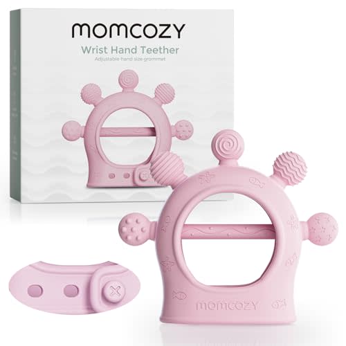 Momcozy Baby Teether Toys | Baby Teething Toys | Baby Teething Relief | Food Grade Silicone Teether Baby Toys | Baby Teether 0-6 Months | Teething Toy 6-12 Months | Baby Essential | Pink