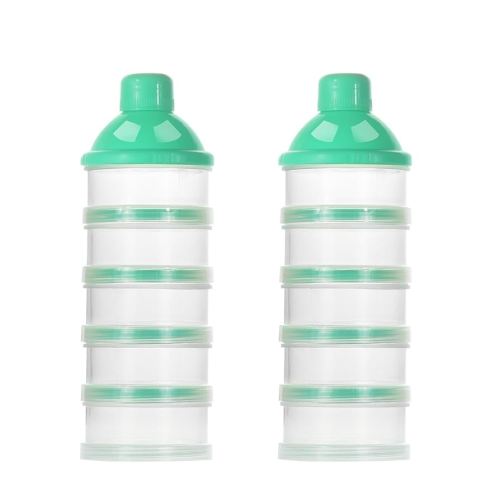 Accmor Formula Dispenser On The Go, 5 Compartments Stackable Formula Container for Travel, Baby Milk Powder Kids Snack Container, BPA Free