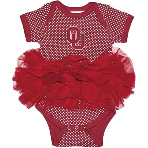 Two Feet Ahead Polka Dot Tutu Baby Bodysuit – Officially Licensed Infant Girl Fan Outfit