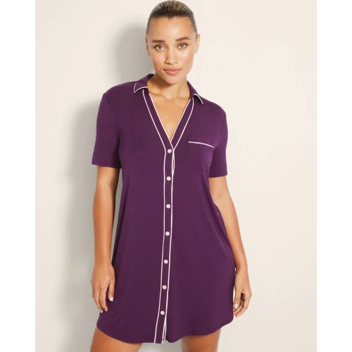 S - Vintage Plum - Button-Front Sleepshirt