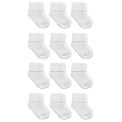 Carter's Child of Mine Baby Boys and Baby Girls Fold Cuff Socks, 12-Pack, Newborn-0/6 Months