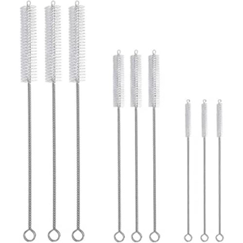 Hiware Drinking Straw Cleaner Brush Kit - (3-Size) 9-Piece Extra Long Pipe Cleaners, Straw Cleaning Brush For Tumbler, Sippy Cup, Bottle and Tube