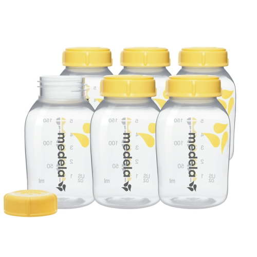 Medela Baby Breastfeeding Breast Milk Storage Bottle Set, 6-Pack, 5 oz for Newborn Feeding