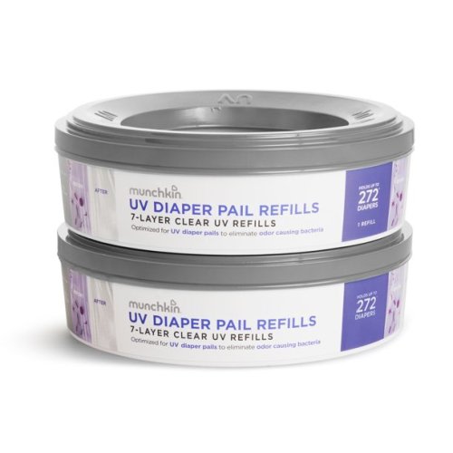 Munchkin UV Diaper Pail Refill Rings, 544 Count, 2 Pack (272 Count Each)