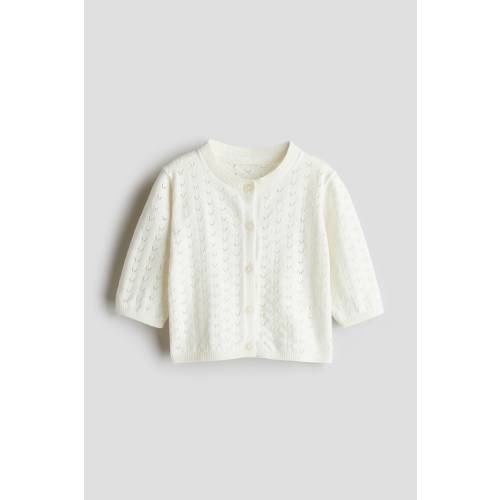 POINTELLE-KNIT CARDIGAN