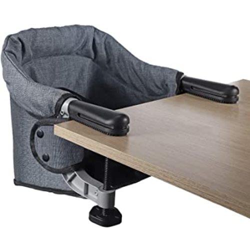 Hook On Chair, Clip on High Chair, Fold-Flat Storage Portable Baby Feeding Seat, High Load Design, Attach to Fast Table Chair Removable Seat for Home and Travel(Grey)