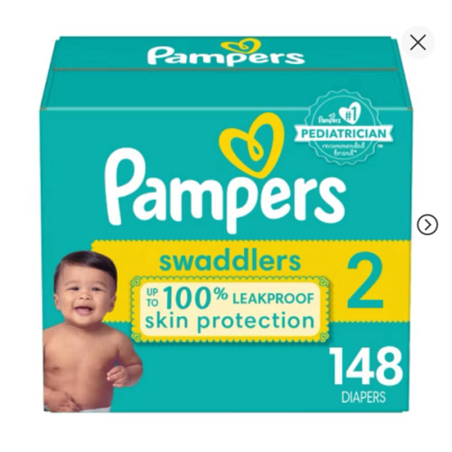 Pampers Swaddlers Soft Sensitive Skin Baby Diapers - Size 2 - 148ct