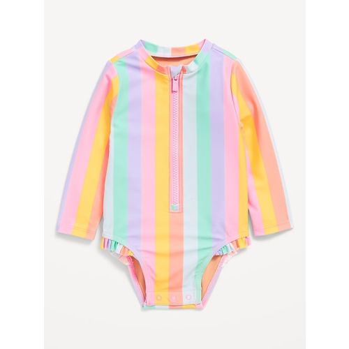Printed Zip-Front Rashguard One-Piece Swimsuit for Baby