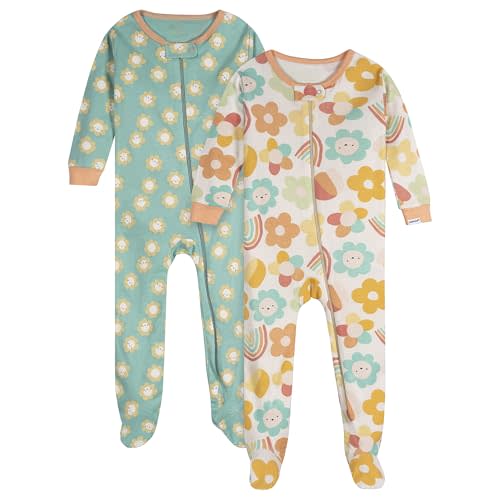 Onesies baby-girls Brand 2-pack Footed Pajamas