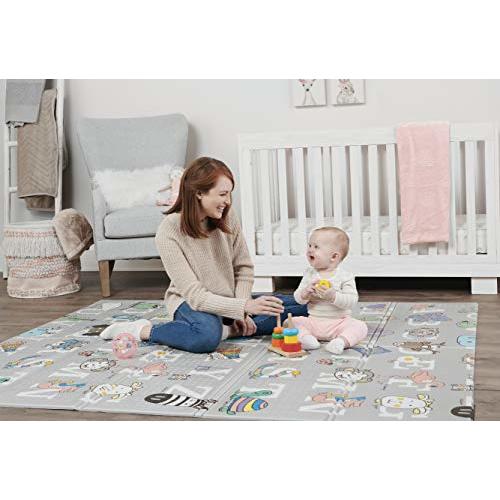 Regalo Sensory & Learning My Play Mat, Foldable & Reversable, Waterproof, Bonus Kit, Includes Travel Case with Carry Strap, Grey, Extra Large