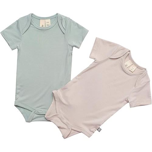 KYTE BABY Unisex Bodysuits, 2-Pack Short Sleeve- 0-3 months