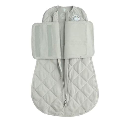 DREAMLAND BABY Weighted Sleep Swaddle Sack, Babies Aged 0-6 Months. 100% Cotton, Evenly Distributed Weight from Shoulders to Toes (Grey) - Gray