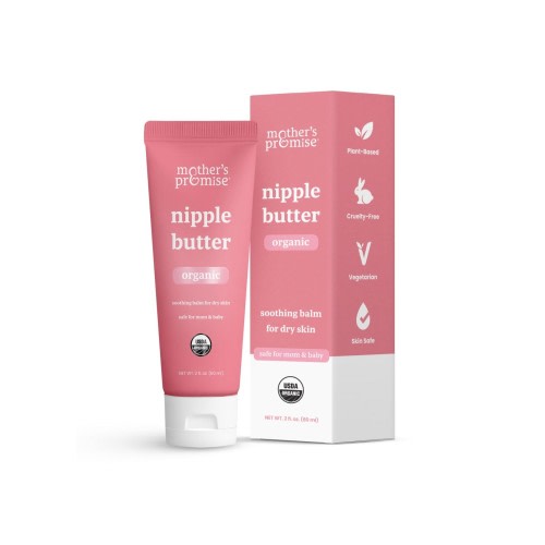 Organic Nipple Butter for Breastfeeding Mothers | Lanolin-Free Nipple Cream, Safe for Nursing Moms & Babies | No Need to Wash Off Balm for Dry Skin & Breastfeeding | nipple cream